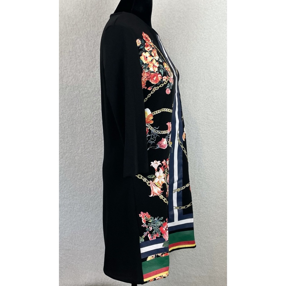ZARA • Black/Multi Floral and Chain Print Mini Dress, S - Picture 6 of 14